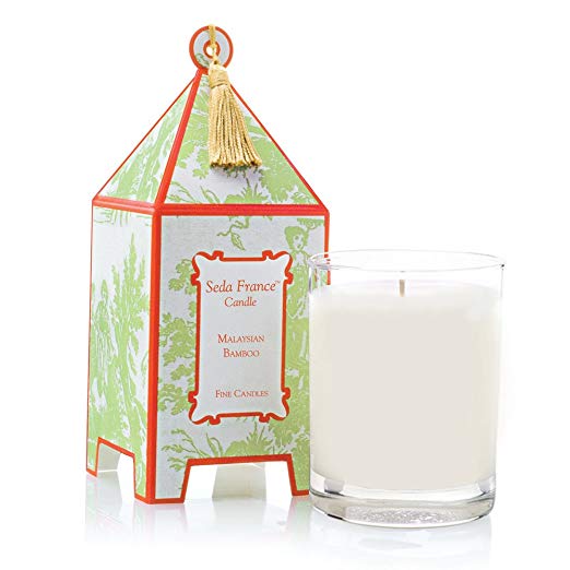 Seda France Malaysian Bamboo Classic Toile Mini Pagoda Box Candle 10 oz