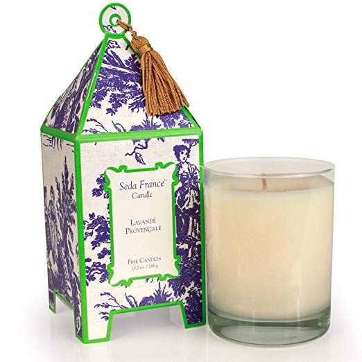 Seda France Classic Toile Pagoda Box Candle, Lavande Provencale 10 oz