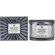 Load image into Gallery viewer, Voluspa Makassar Ebony &amp; Peach Candle
