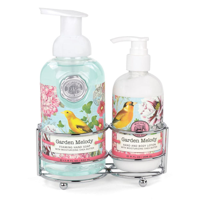 Michel Design Works Foaming Hand Soap and Lotion Caddy Gift Set, Garden Melody