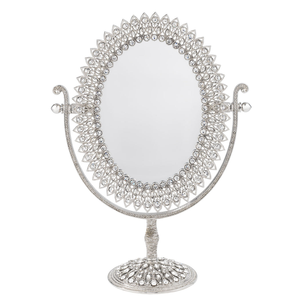 Oval Magnified Standing Mirror By Olivia Riegel