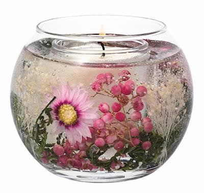 Stoneglow Garden Blossom natural wax fishbowl refillable scented jard candle.