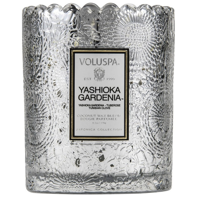 Voluspa Yashioka Gardenia Scalloped Glass Candle