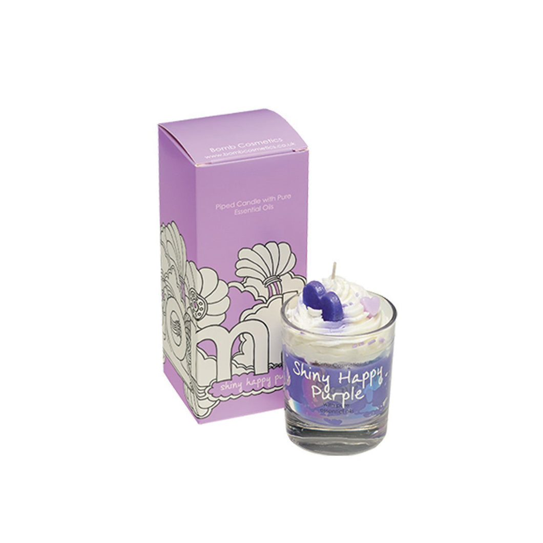 Bomb Cosmetics Shiny Happy Purple Piped Candle
