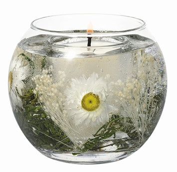 Cotton Daisy Natural Wax Fishbowl Refillable Scented Jar Candle
