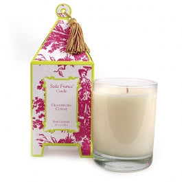 Seda France Classic Toile Pagoda Box Candle, Grandiflora Citrine 10. oz