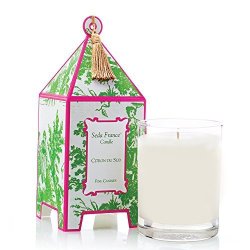 Seda France Classic Toile Pagoda Box Candle Citron Du Sud 2 Oz