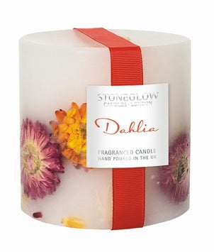 Stoneglow Dahlia Botanics Fat Pillar Scented Candle